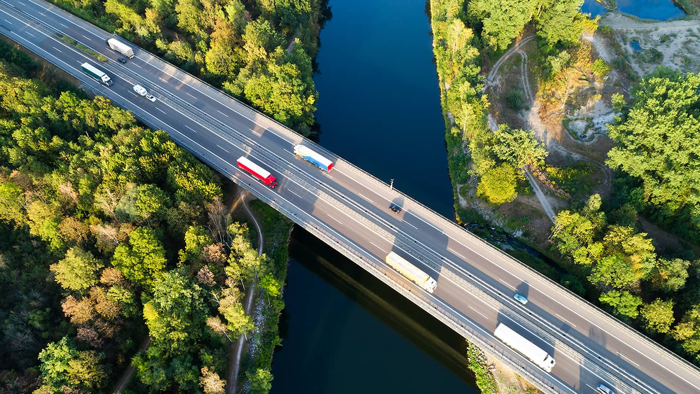 Transportation network showing a highway.